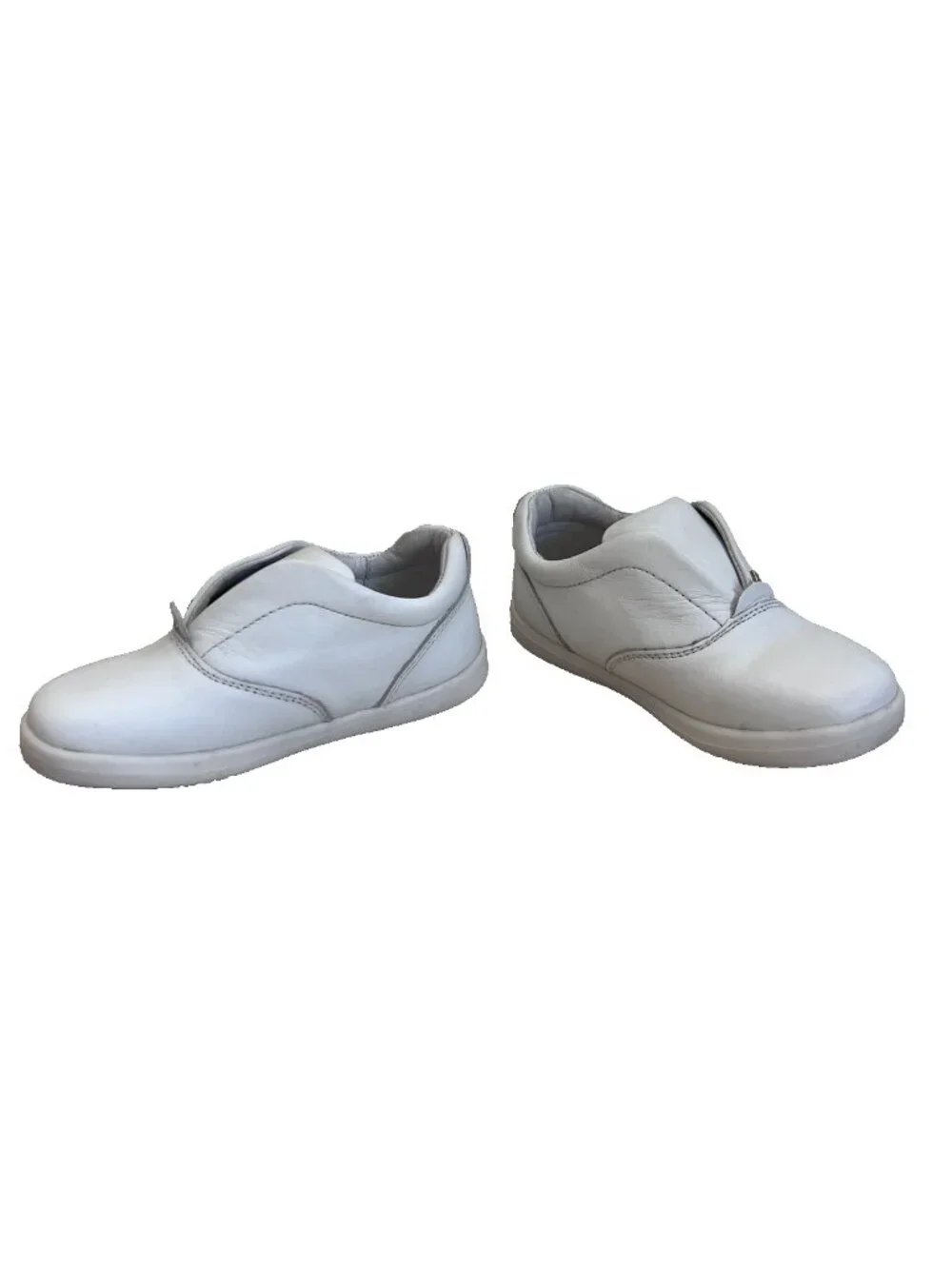 BOBUX I-Walk White Leather Slip On Sneaker Shoes Minimalist Unisex EU 25 US 8.5